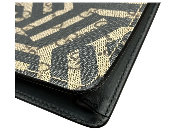 Gucci Bee Second Bag Clutch aus grauem Leder Braun - Ansicht 7