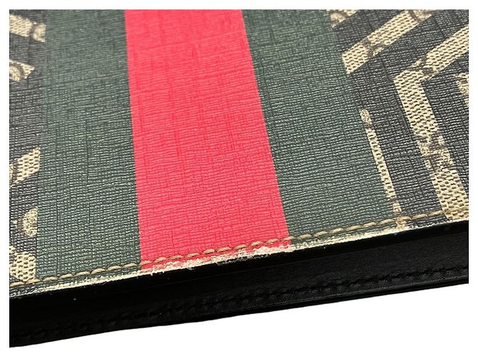 Gucci Bee Second Bag Clutch aus grauem Leder Braun - Ansicht 8