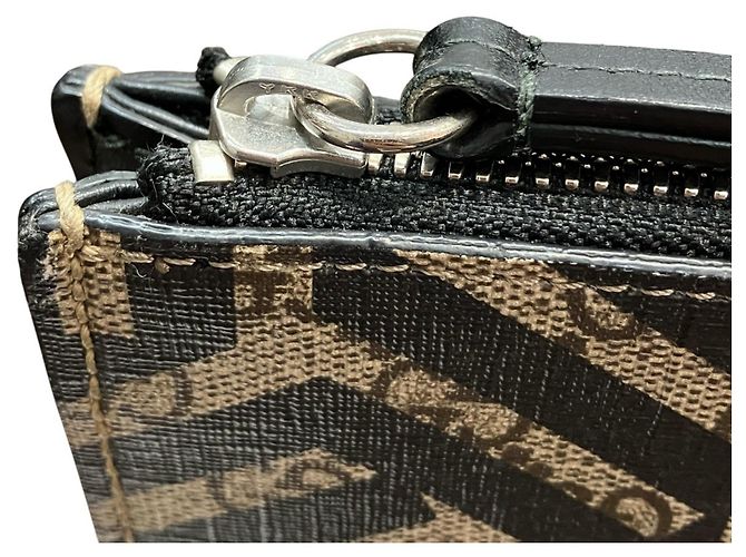 Gucci Bee Second Bag Clutch aus grauem Leder Braun - Ansicht 9