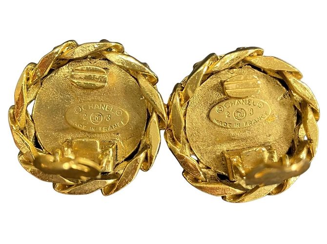 Chanel vergoldete Clip-Ohrringe Golden - Ansicht 9