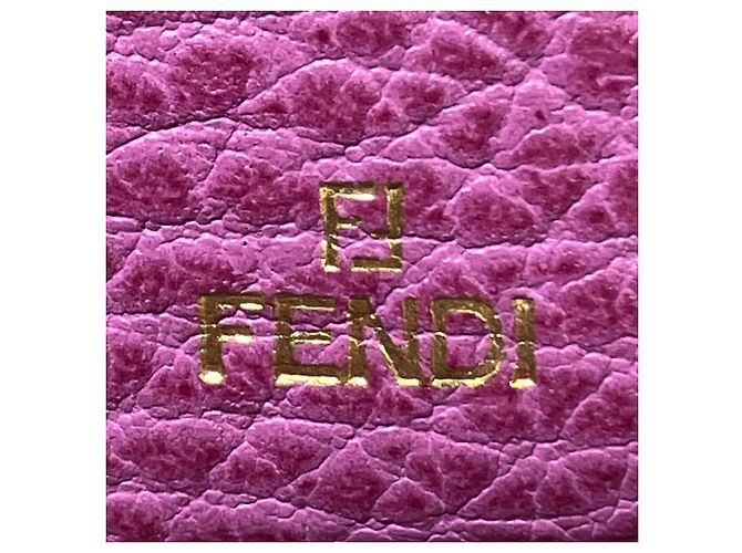 Portafoglio Tri-fold in pelle viola Fendi Porpora - vista 4