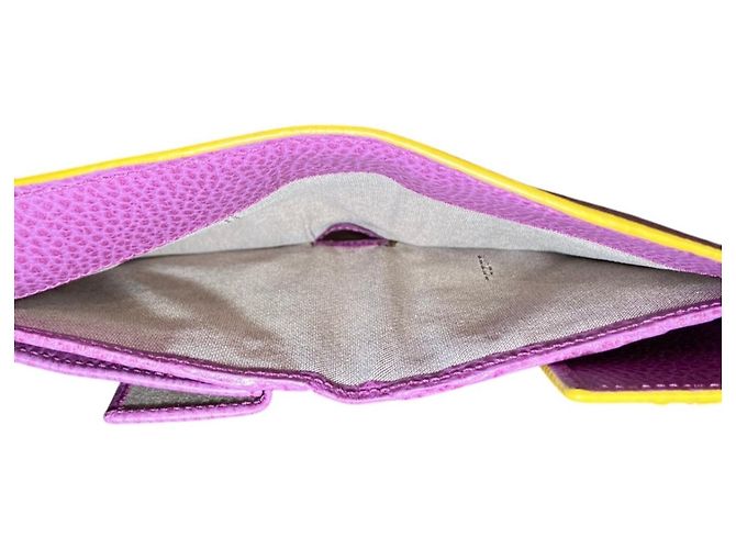 Portafoglio Tri-fold in pelle viola Fendi Porpora - vista 7