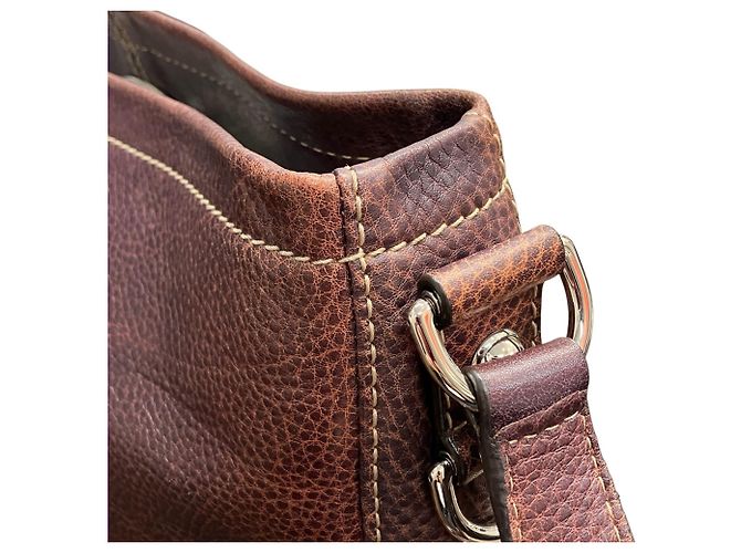 Borsa a tracolla Gucci in pelle color Wine Bordò - vista 7