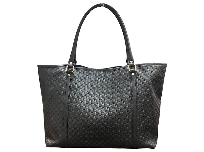 Gucci Guccissima Leder-Tote-Bag Schwarz Rot - Ansicht 2