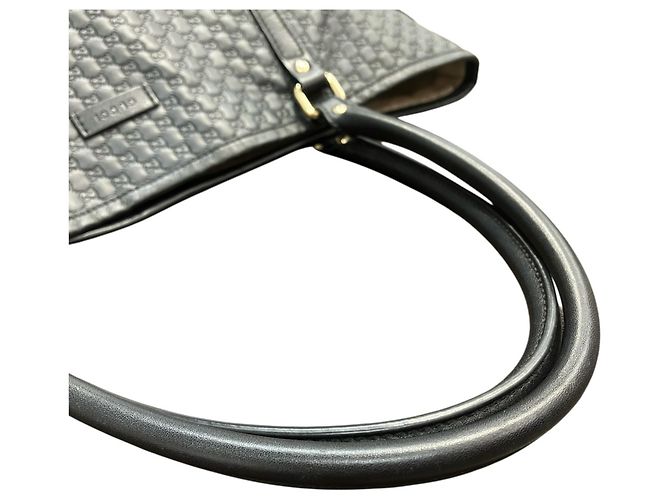 Gucci Guccissima Leder-Tote-Bag Schwarz Rot - Ansicht 8