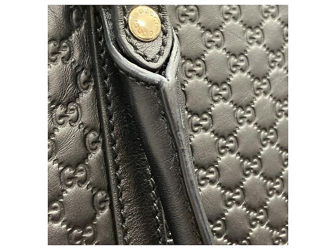 Gucci Guccissima Leder-Tote-Bag Schwarz Rot - Ansicht 9