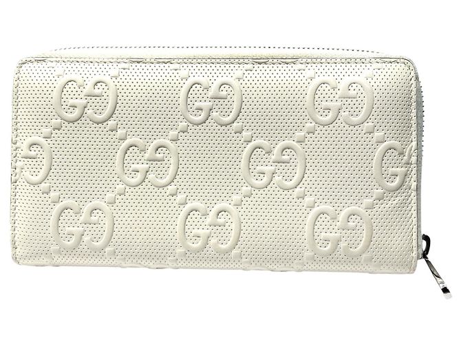Carteira longa Gucci em couro branco - vista 2