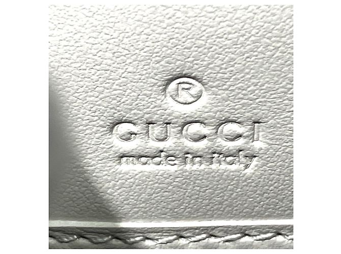 Carteira longa Gucci em couro branco - vista 4