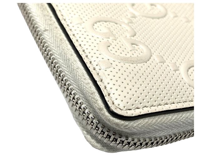Carteira longa Gucci em couro branco - vista 7