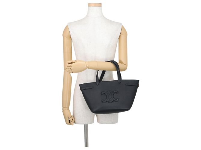 Céline Celine Mini Cabas Anais Cuir Triomphe Handtasche Schwarz - Ansicht 4