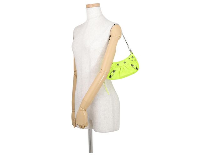 Borsa a tracolla mini in pelle Balenciaga Lucagol Giallo - vista 4