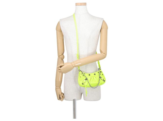 Borsa a tracolla mini in pelle Balenciaga Lucagol Giallo - vista 5