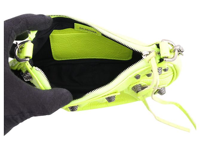 Borsa a tracolla mini in pelle Balenciaga Lucagol Giallo - vista 6