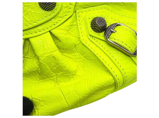 Borsa a tracolla mini in pelle Balenciaga Lucagol Giallo - vista 8