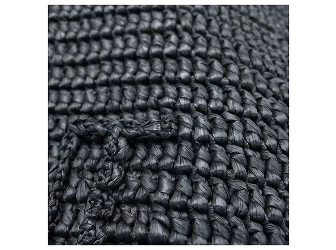 Yves Saint Laurent Paris Raffia Tote Bag Schwarz - Ansicht 6
