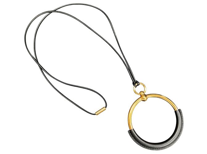 Hermès Collana Hermes Loop Grand Nero D'oro - vista 3