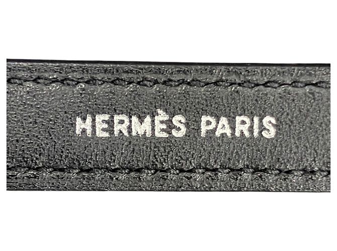 Hermès Pulsera Charm Looping Sellier Hermes Negro Plata - vista 3