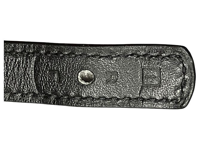 Hermès Pulsera Charm Looping Sellier Hermes Negro Plata - vista 4