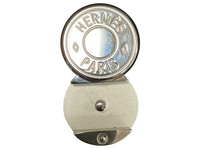 Hermès Pulsera Charm Looping Sellier Hermes Negro Plata - vista 7