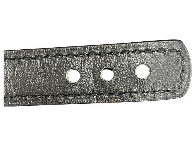 Hermès Pulsera Charm Looping Sellier Hermes Negro Plata - vista 8
