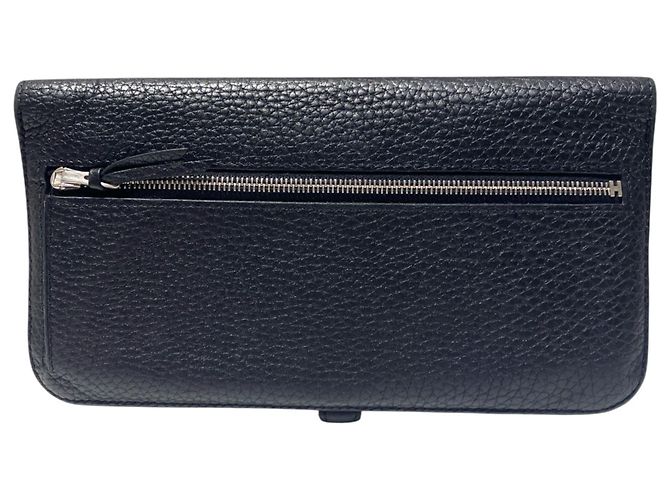 Hermès Hermes Dogon Ledergeldbörse lang Schwarz - Ansicht 2