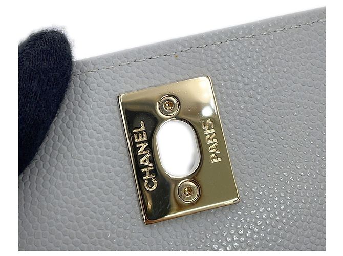Mini sac à main Chanel Matelassé Gris - vue 10