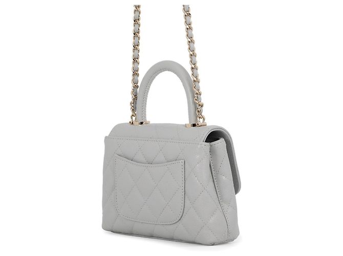 Mini sac à main Chanel Matelassé Gris - vue 2
