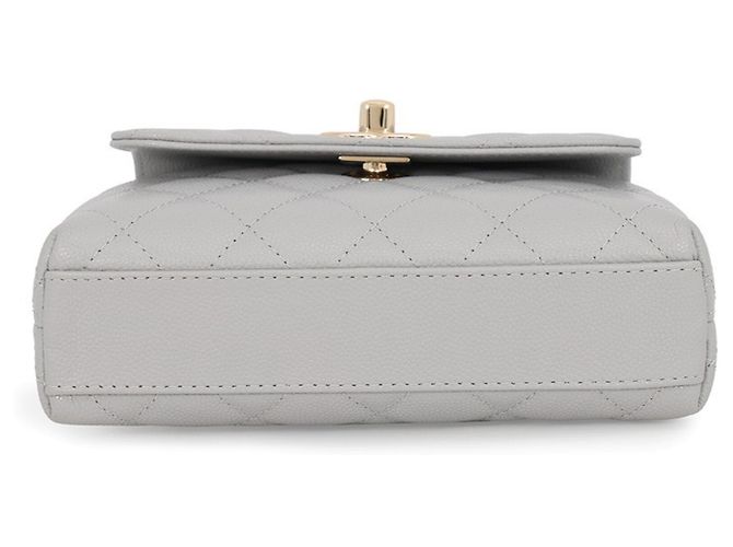 Mini sac à main Chanel Matelassé Gris - vue 3
