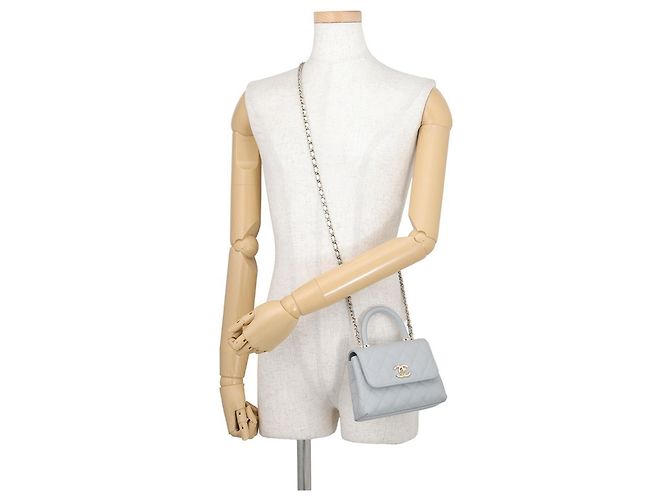 Mini sac à main Chanel Matelassé Gris - vue 4