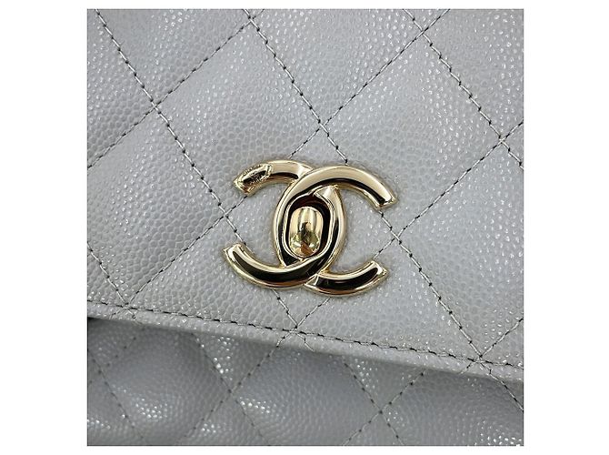 Mini sac à main Chanel Matelassé Gris - vue 9