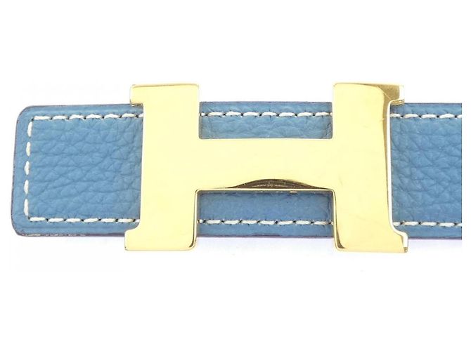 Hermès Cinturón reversible Hermes Mini Constance 24mm Negro Azul - vista 2