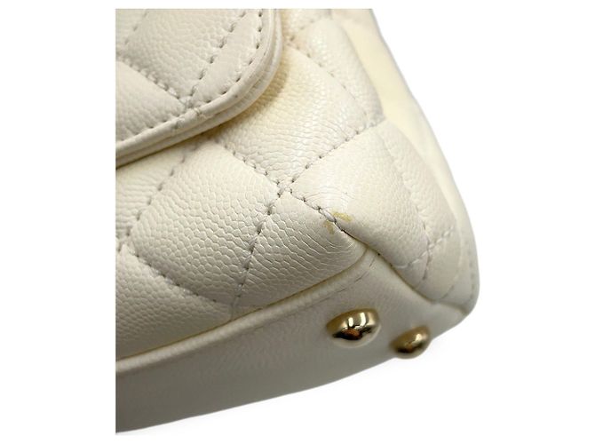 Borsa a tracolla Chanel Matelassé Bianca Bianco - vista 11