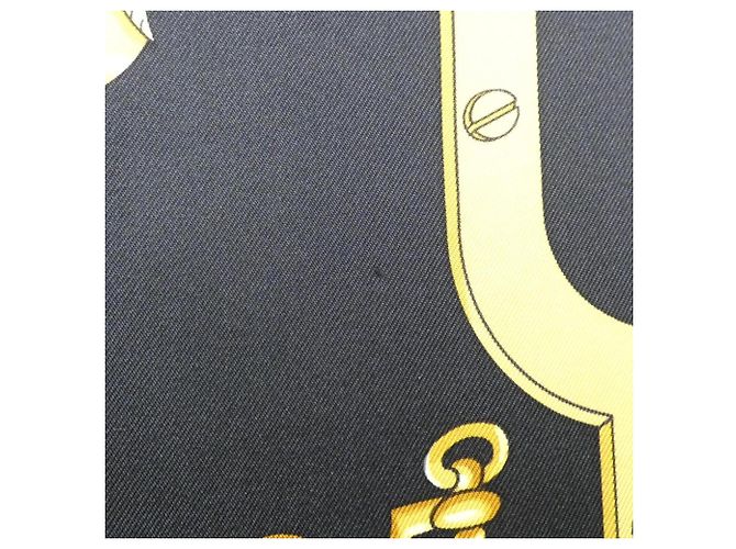 Hermès Foulard Quadrato MORS & GOURMETTES Nero D'oro - vista 3