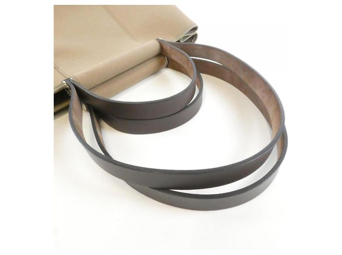 Hermès Sac à main Hermes Cabas Elan PM Taupe Damier ebène - vue 7