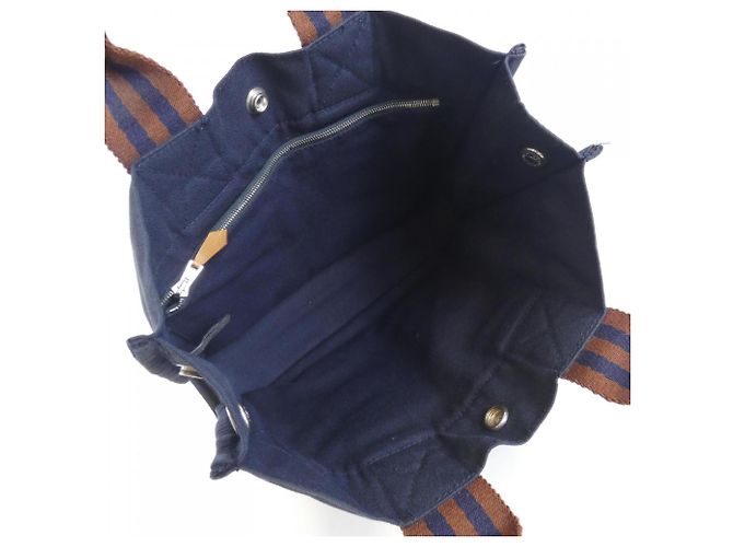 Hermès Hermes Sac Fourre-Tout PM 100754M Handbag Castaño Azul marino - vista 7