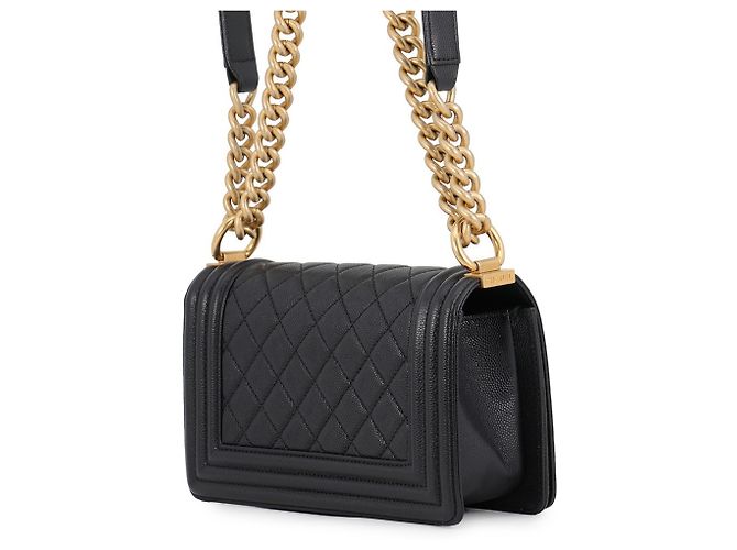 Chanel Boy Small Matelassé Schultertasche mit Kette Schwarz - Ansicht 2