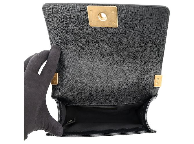 Chanel Boy Small Matelassé Schultertasche mit Kette Schwarz - Ansicht 6