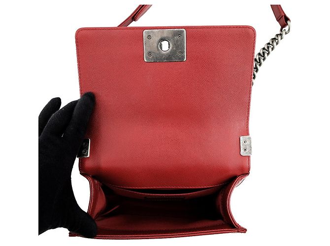 Bolsa de Ombro Chanel Boy Small Vermelha Vermelho - vista 6