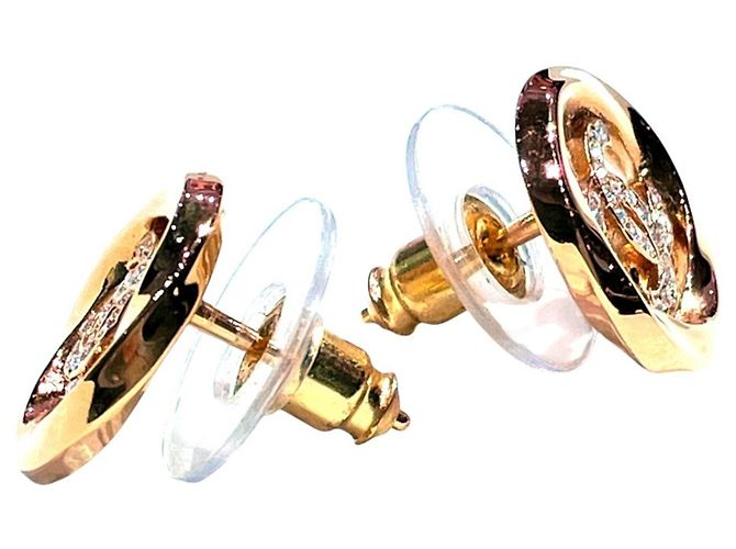 Orecchini a lobo Chanel Coco Mark con strass D'oro - vista 2