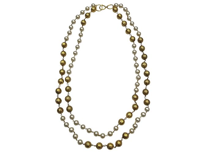 Collar Chanel chapado en oro Dorado - vista 3