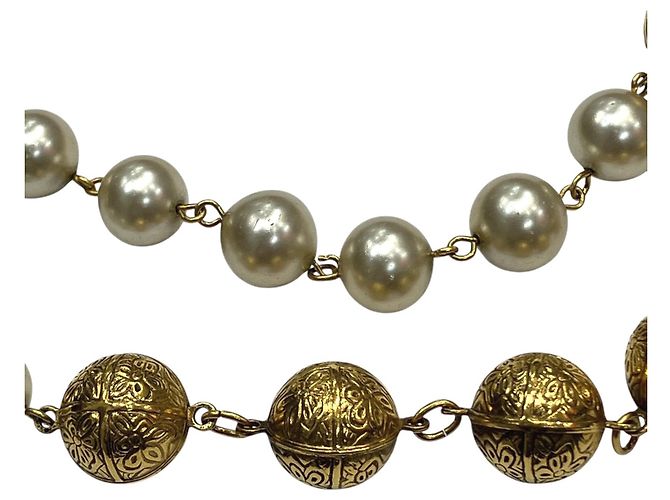 Collar Chanel chapado en oro Dorado - vista 4