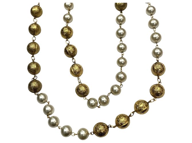 Collar Chanel chapado en oro Dorado - vista 5