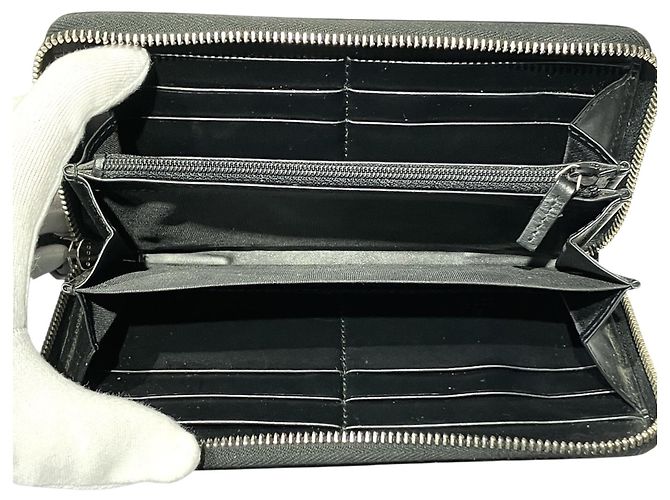 Gucci Langbrieftasche mit Wolfskopf-Animal-Print Schwarz - Ansicht 3