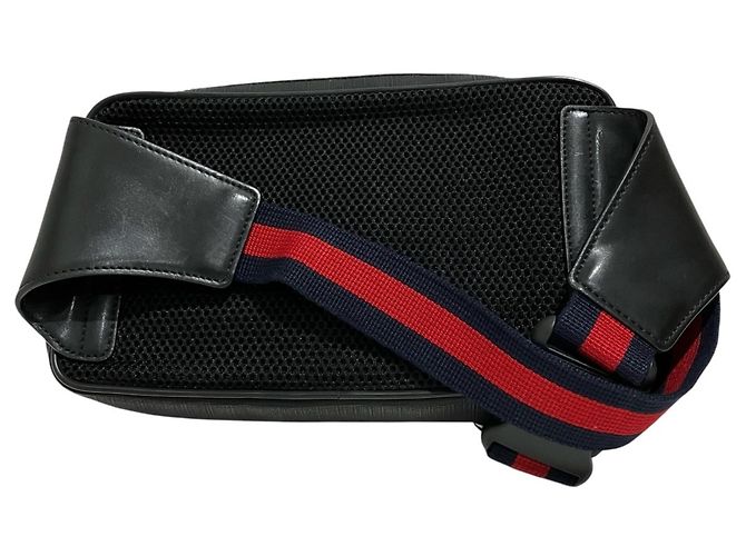 Borsa a tracolla Gucci in canvas e pelle nera Nero - vista 2