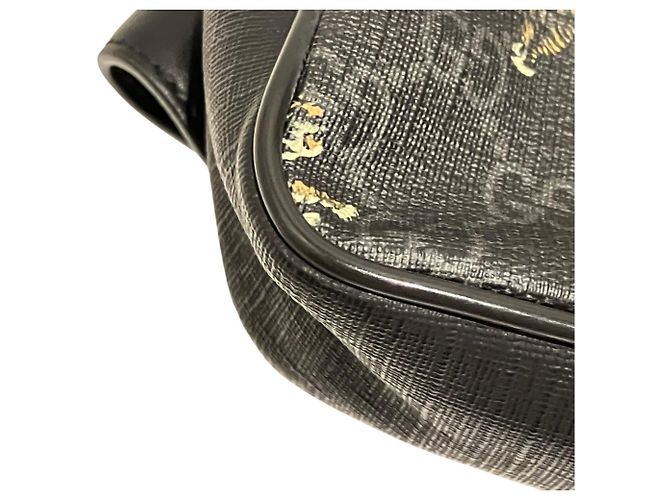 Borsa a tracolla Gucci in canvas e pelle nera Nero - vista 9