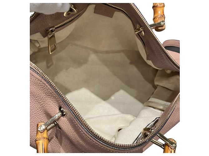 Bamboo Gucci Boston Bag 2-Way aus Bambus & Leder Pink - Ansicht 6