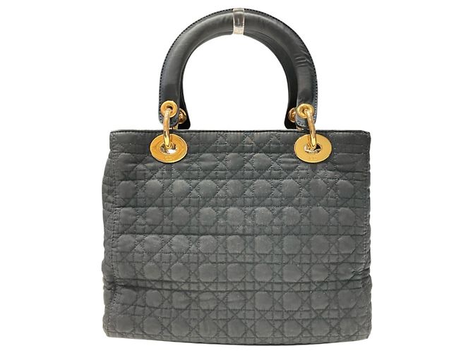 Borsa Christian Dior Dior Lady Cannage in nylon Nero - vista 2