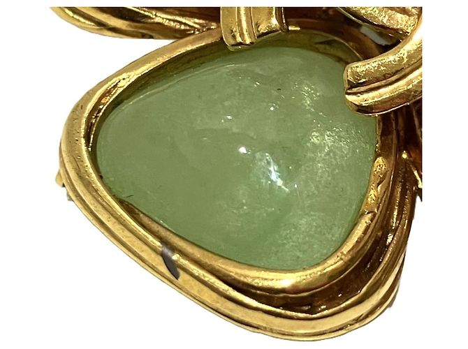 Spilla Chanel Coco Mark Clover in pietra colorata D'oro - vista 9