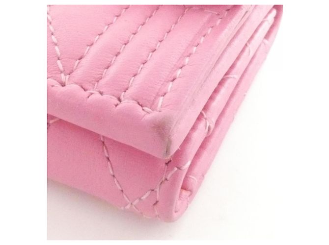Cartera tri-fold Chanel Boy Line 84432 de piel rosa - vista 3