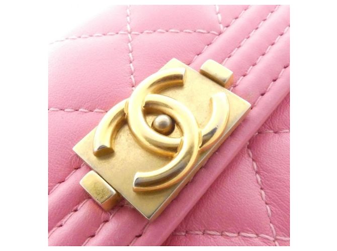 Cartera tri-fold Chanel Boy Line 84432 de piel rosa - vista 6